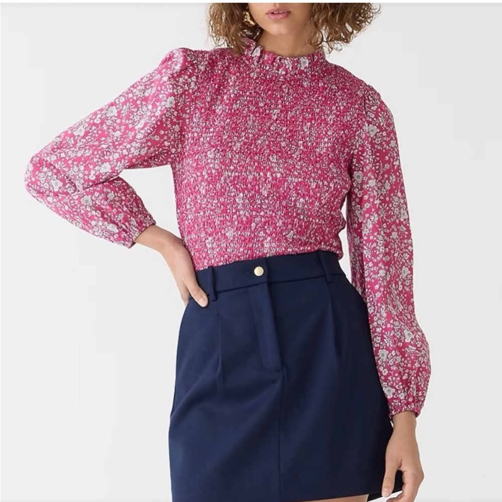Jcrew long-sleeve ruffleneck top in Liberty Summer‎ Blooms size Small
